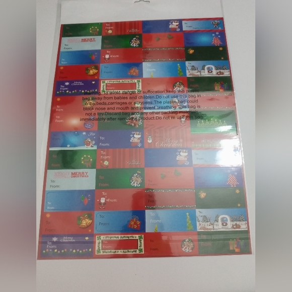 Holiday/ Christmas Peel and Stick Gifts Tags 104 Pcs - Picture 2 of 2